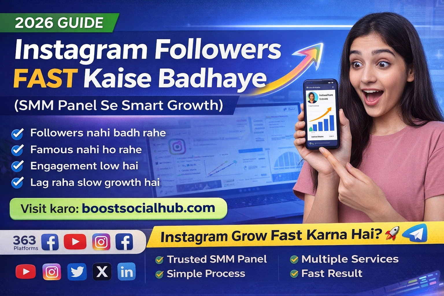 Instagram Followers Fast Kaise Badhaye (2026 Guide) | SMM Panel Se Smart Growth